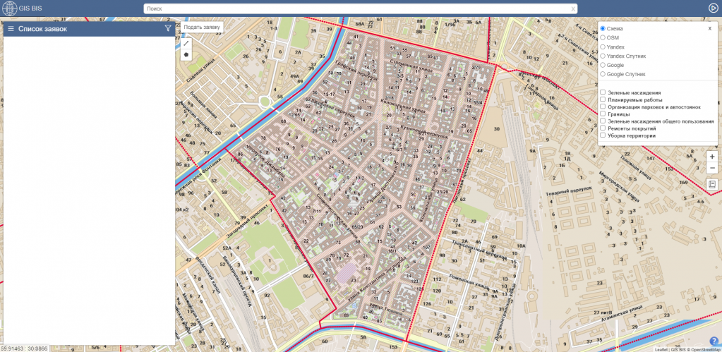 Интерактивная карта GIS BIS